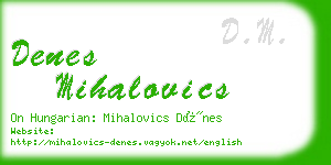 denes mihalovics business card